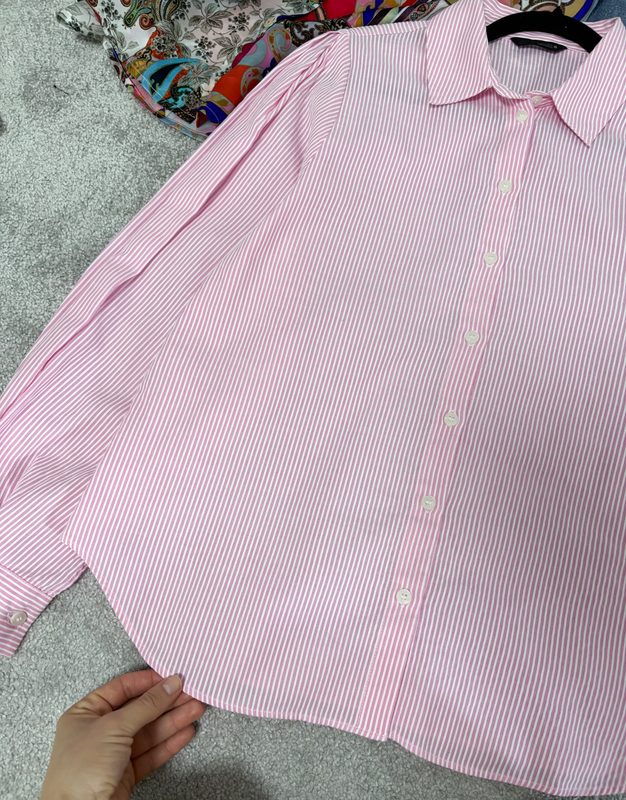 Zara Damen Bluse im Streifenmuster – Größe M – Bild 6 von 8