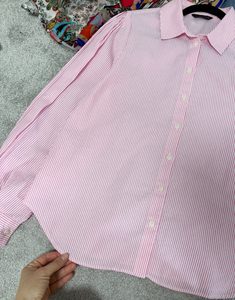 Zara Damen Bluse im Streifenmuster – Größe M – Bild 6 von 8