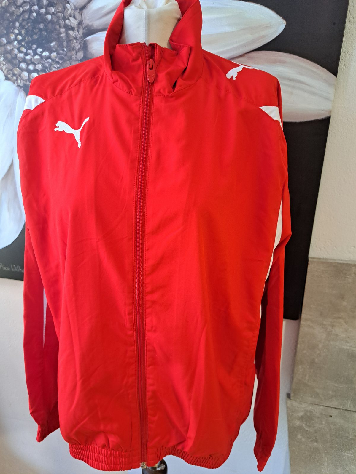 Puma Trainingsjacke Rot Weiß Gr. S Sportjacke