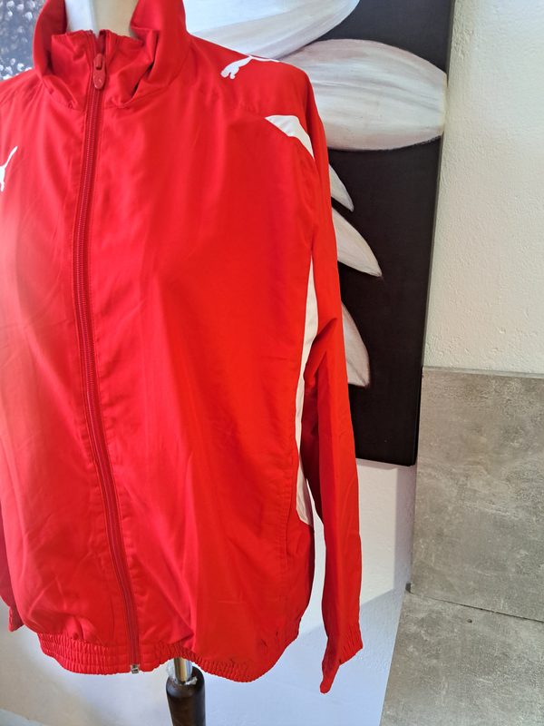 Puma Herren Trainingsjacke Rot Weiß Gr. S Sportjacke – Bild 2 von 10