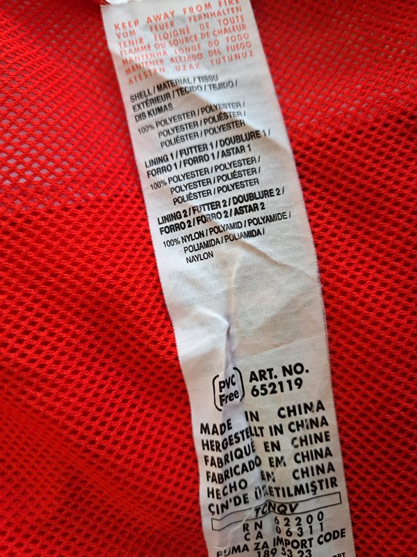 Puma Herren Trainingsjacke Rot Weiß Gr. S Sportjacke – Bild 9 von 10
