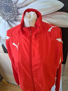 Puma Herren Trainingsjacke Rot Weiß Gr. S Sportjacke – Bild 3 von 10