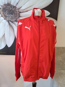 Puma Herren Trainingsjacke Rot Weiß Gr. S Sportjacke – Bild 4 von 10