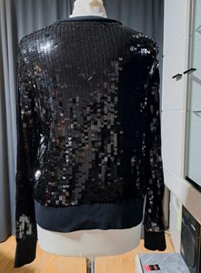 Zara Damen Pailletten Cardigan Schwarz Gr. M – Bild 4 von 5