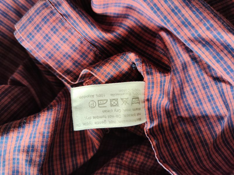 ETON Herrenhemd Slim Fit Gr. 40 M Rot Dunkelblau Kariert 100% Baumwolle – Bild 5 von 5