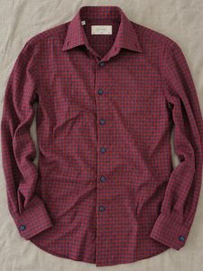 ETON Herrenhemd Slim Fit Gr. 40 M Rot Dunkelblau Kariert 100% Baumwolle
