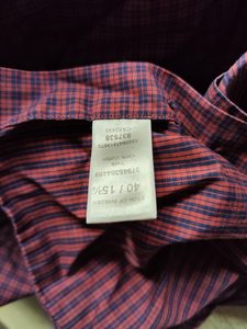 ETON Herrenhemd Slim Fit Gr. 40 M Rot Dunkelblau Kariert 100% Baumwolle – Bild 4 von 5