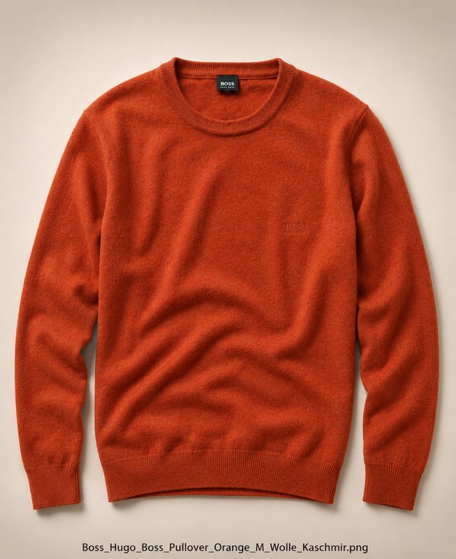 BOSS Hugo Boss Herren Pullover Gr. 50 / L – 100 % Schurwolle – Orange — Bild 1 von 5
