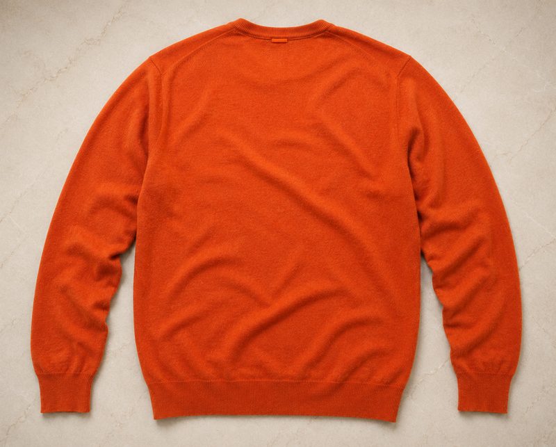 BOSS Hugo Boss Herren Pullover Gr. 50 / L – 100 % Schurwolle – Orange — Bild 2 von 5