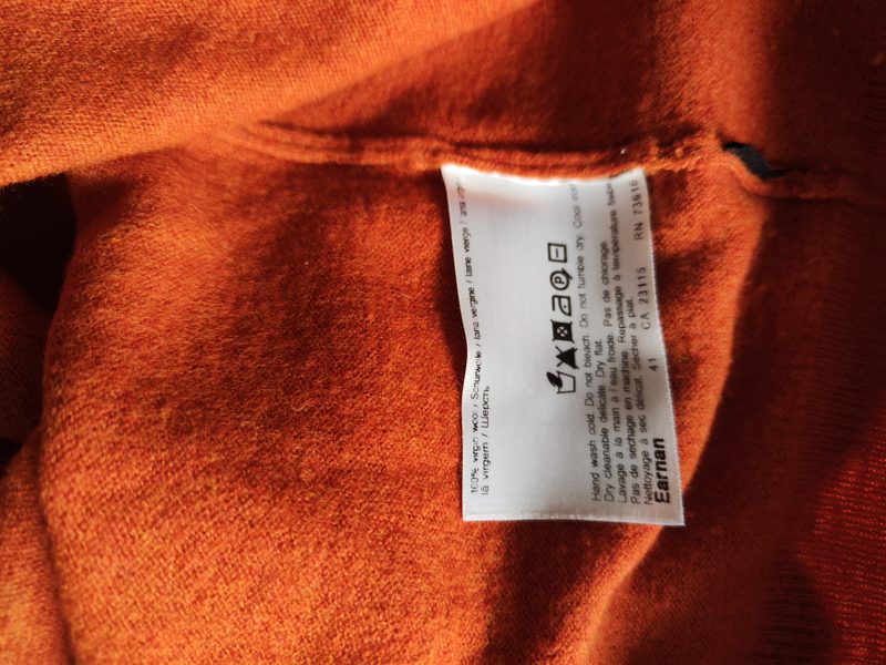 BOSS Hugo Boss Herren Pullover Gr. 50 / L – 100 % Schurwolle – Orange — Bild 4 von 5