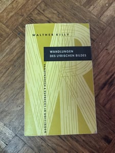 Wandlungen des lyrischen Bildes – Walther Killy