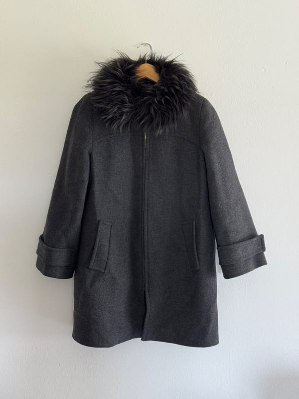 Zara Mantel mit Fellkragen Gr. M — Bild 1 von 5