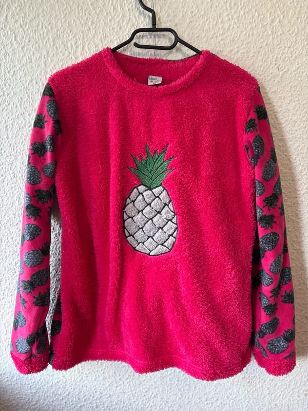 Bimi Night Kids Club Fleece-Schlafanzug, Gr. 15 (türkische Größe) – Ananas-Print — Bild 1 von 4