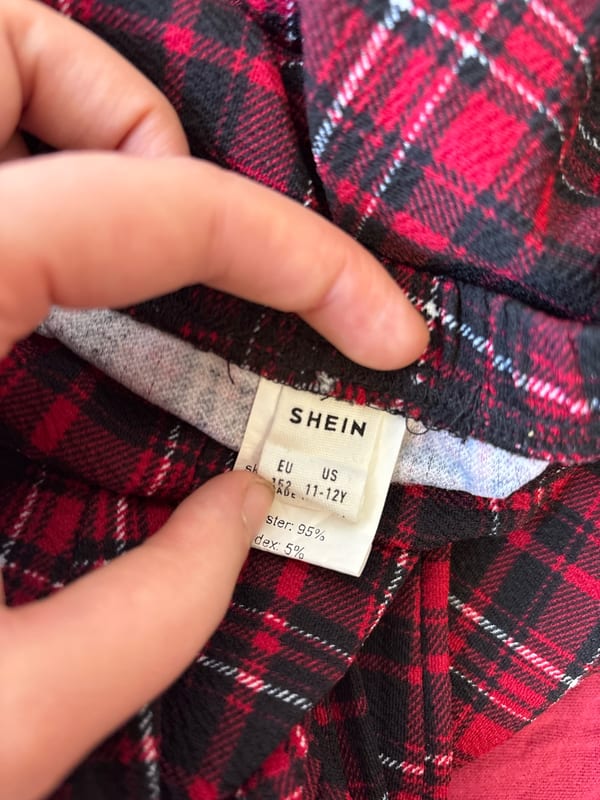 Shein Karierte Hose, EU 152 (US 11-12Y) – Rot-Schwarz-Weiß — Bild 2 von 2