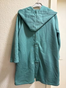 Fleece-Mantel mit Kapuze, Mintgrün/Türkis, Gr. L — Bild 2 von 5 anzeigen