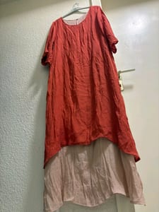 Oversize Kleid in Terrakotta mit Unterkleid – Sommerkleid — Bild 2 von 5 anzeigen