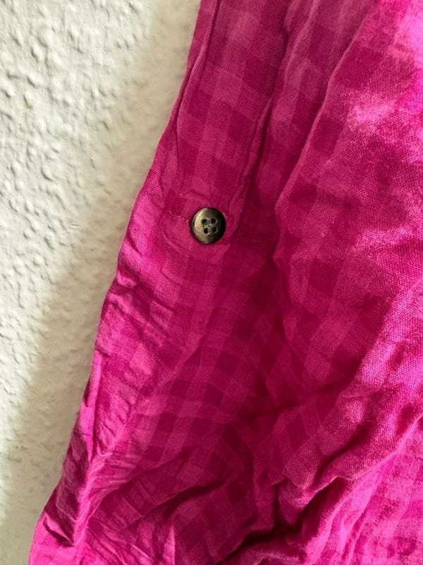 Pinke kariert-gemusterte Bluse mit Nieten – Damen Tunika — Bild 5 von 6