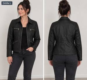 🖤 Best Connections Damen-Lederjacke – Schwarz – Gr. L – Echtes Leder 🖤 — Bild 1 von 5 anzeigen