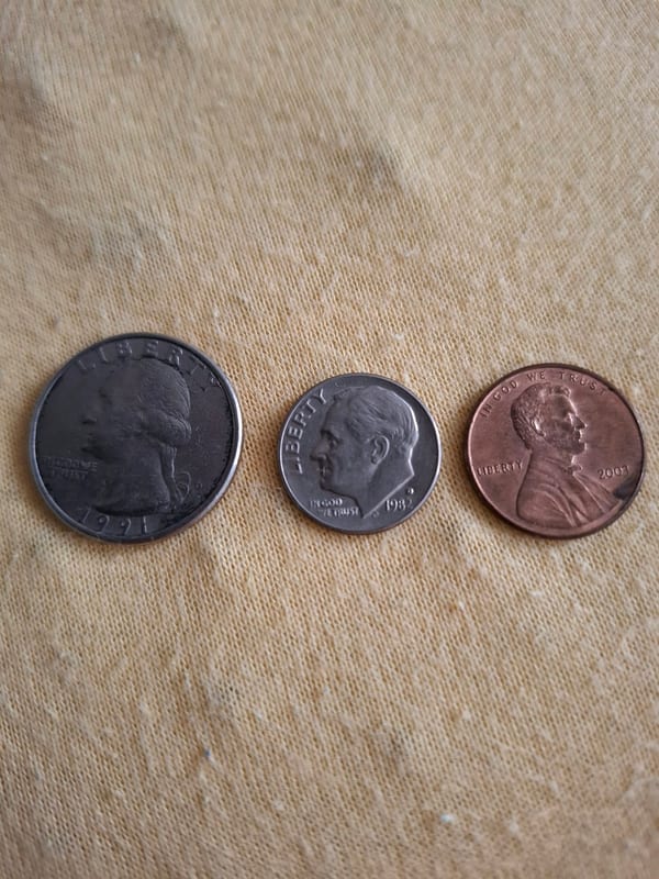 US-Münzen Set – Quarter, Dime und Penny — Bild 1 von 2