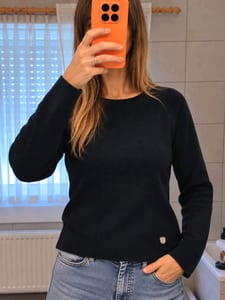Damen Schwarzer Pullover mit Rundhalsausschnitt – Größe 40 – Blau