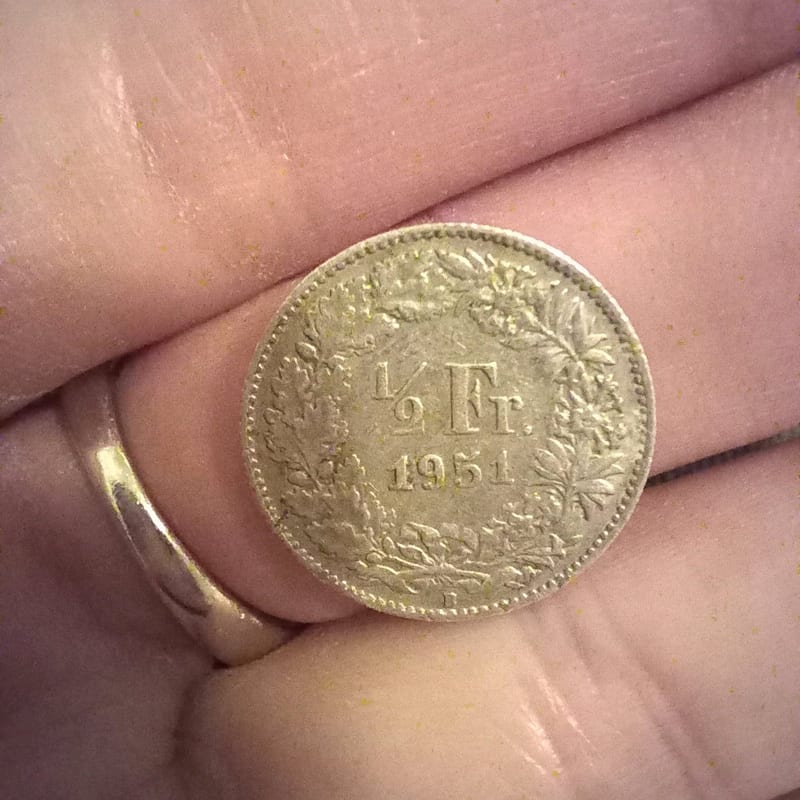 Schweizer 1/2 Franken 1951 – Münze — Bild 1 von 2