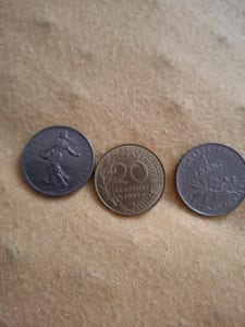 Französische Münzen Set – 1 Franc & 20 Centimes