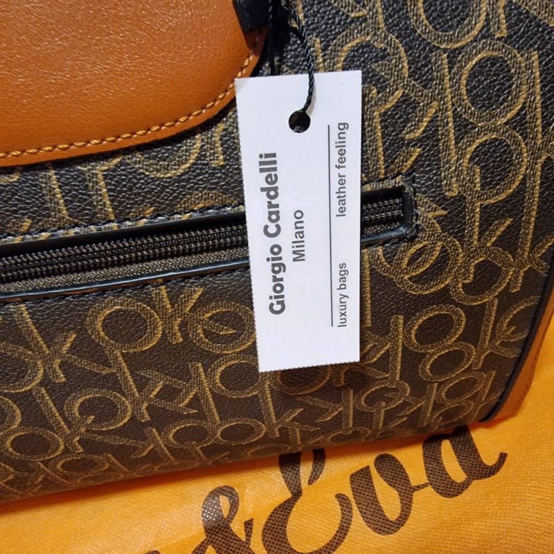 Handtasche Bowling-Form Monogramm Braun/Cognac – neu mit Etikett — Bild 3 von 3