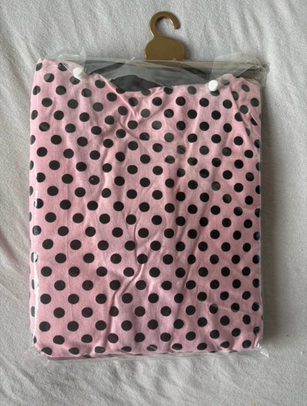 Schlafanzug-Set mit Morgenmantel, rosa mit schwarzen Punkten, Big Size — Bild 2 von 2