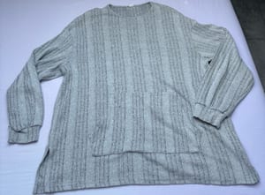 Damen Langarm-Oversize-Pullover in Grau gestreift
