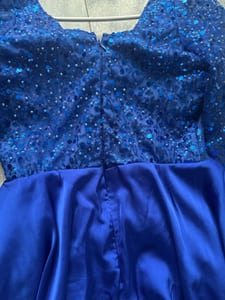 Damen Langes Abendkleid royalblau mit Pailletten und langen Ärmeln – Größe S – Königsblau — Bild 6 von 8 anzeigen