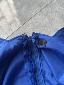 Damen Langes Abendkleid royalblau mit Pailletten und langen Ärmeln – Größe S – Königsblau — Bild 8 von 8 anzeigen