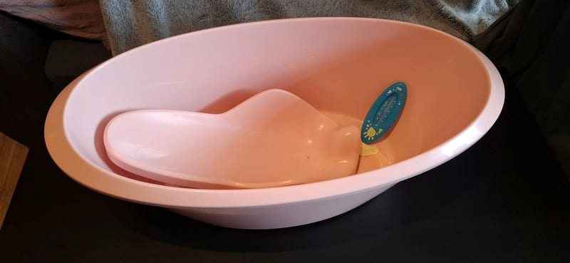 Luma Babybadewanne mit Einsatz&Thermometer – Größe 62 – Rosa – Bild 2 von 3