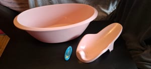 Luma Babybadewanne mit Einsatz&Thermometer – Größe 62 – Rosa