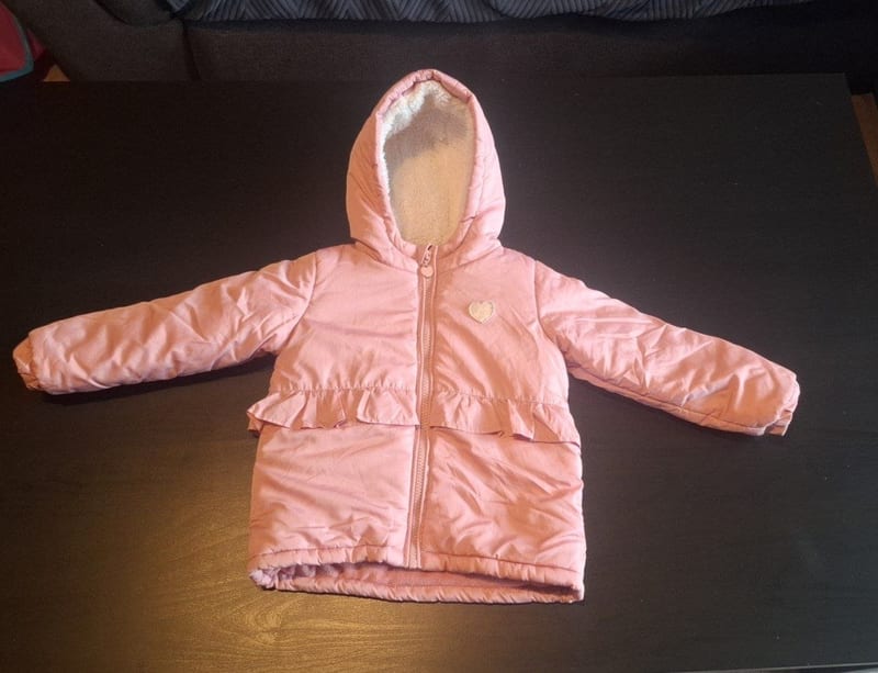 Mädchen Winterjacke mit Rüschenbund Gr. 92 – Rose