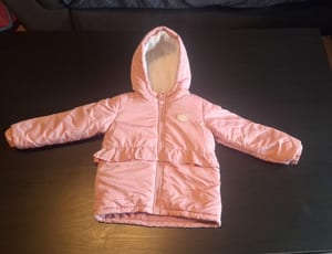 Mädchen Winterjacke mit Rüschenbund Gr. 92 – Rose