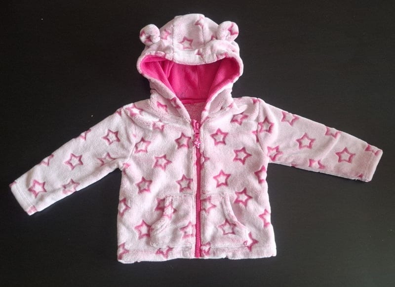 Mädchen Plüschjacke mit Bärenohren & Sternen Gr. 80 – Rosa