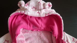 Mädchen Plüschjacke mit Bärenohren & Sternen Gr. 80 – Rosa — Bild 4 von 4 anzeigen