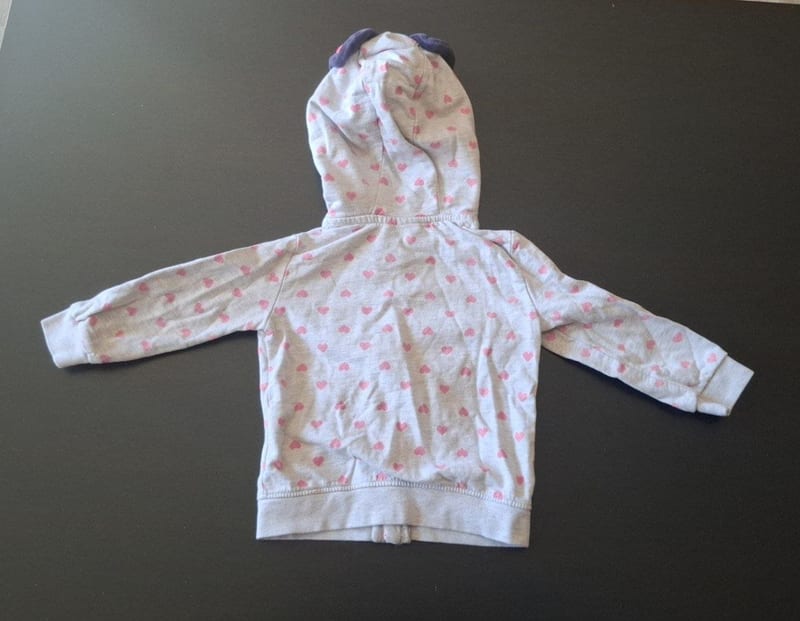 Mädchen Minnie Mouse Sweatjacke mit Kapuze & Schleife Gr.86 – Grau/Rosa – Bild 2 von 5