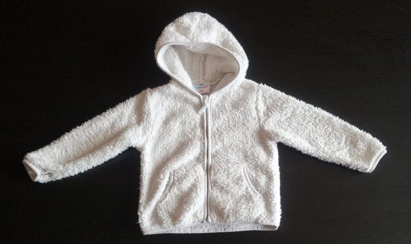 Mädchen Plüschjacke mit Kapuze Gr. 80 – Weiß