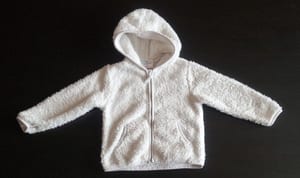 Mädchen Plüschjacke mit Kapuze Gr. 80 – Weiß