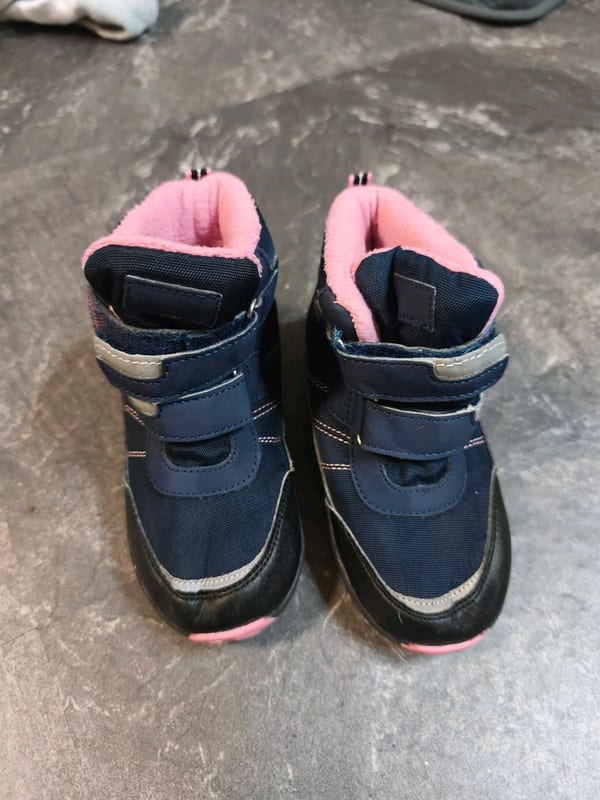 Winterstiefel Kinder, dunkelblau mit Rosa, Klettverschluss Gr. 25 – Bild 2 von 7
