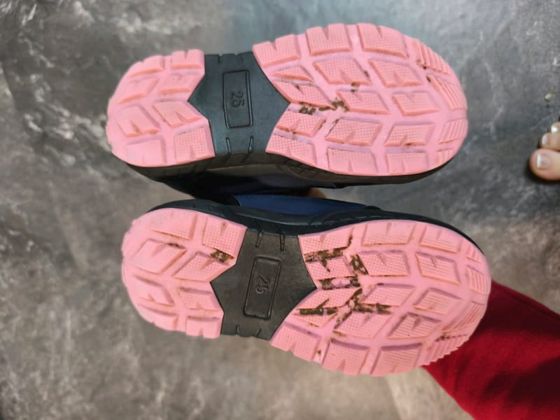 Winterstiefel Kinder, dunkelblau mit Rosa, Klettverschluss Gr. 25 – Bild 6 von 7
