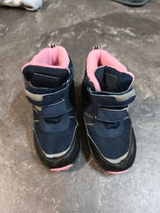 Winterstiefel Kinder, dunkelblau mit Rosa, Klettverschluss Gr. 25 — Bild 2 von 7 anzeigen