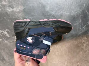 Winterstiefel Kinder, dunkelblau mit Rosa, Klettverschluss Gr. 25 — Bild 4 von 7 anzeigen