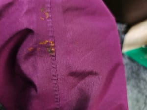 Kinderjacke Lila mit Kapuze und orangefarbenem Futter in Gr. 122/128 – Lila/Rosa — Bild 10 von 10 anzeigen