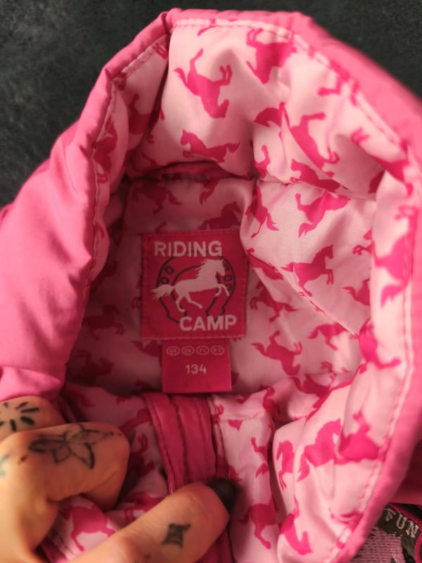 Gesteppte Kinderweste in Pink mit Pferde-Motiv – Mädchen Gr 134 – Rosa – Bild 3 von 5