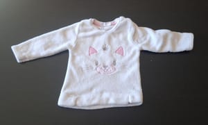 Mädchen Kuscheliger weißer Plüschpullover Gr.86