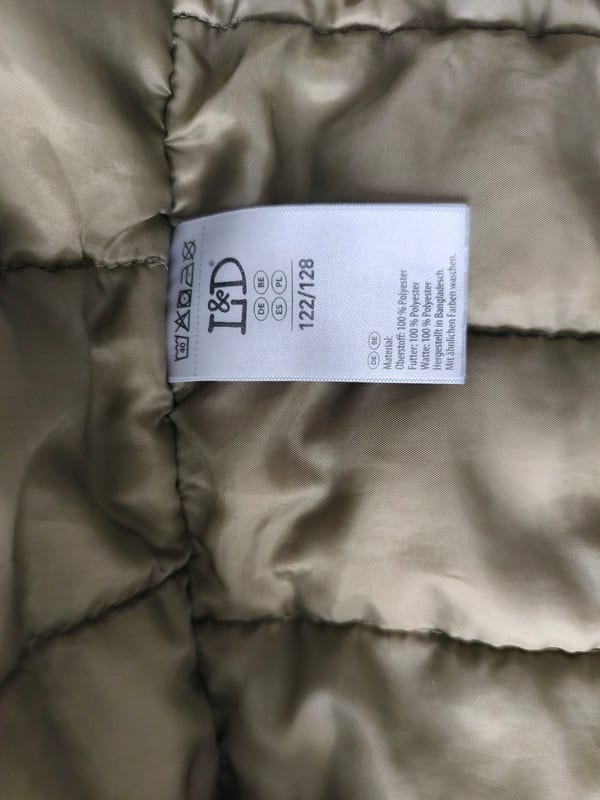 Parka mit Kapuze, Olivgrün – Kinder-Winterjacke 122/128 – Größe 122 – Bild 8 von 8