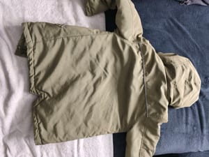 Parka mit Kapuze, Olivgrün – Kinder-Winterjacke 122/128 – Größe 122 — Bild 7 von 8 anzeigen
