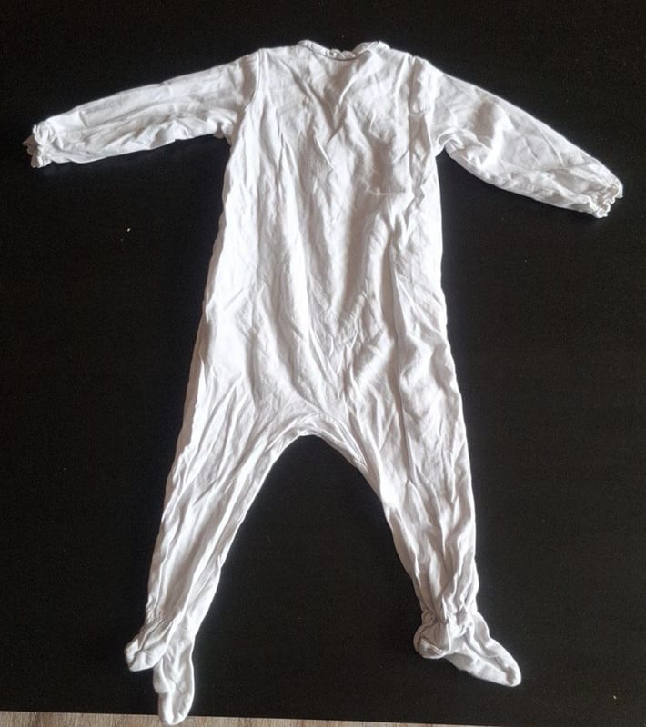 Baby Weißer Langarm-Schlafanzug Gr.80 – Bild 2 von 2